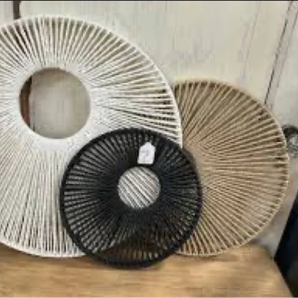 Set of 3 Decorative decor - White, Tan, Black